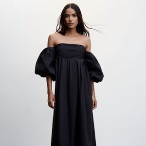 Mango Puffed Sleeve Midi Dress, Size 4